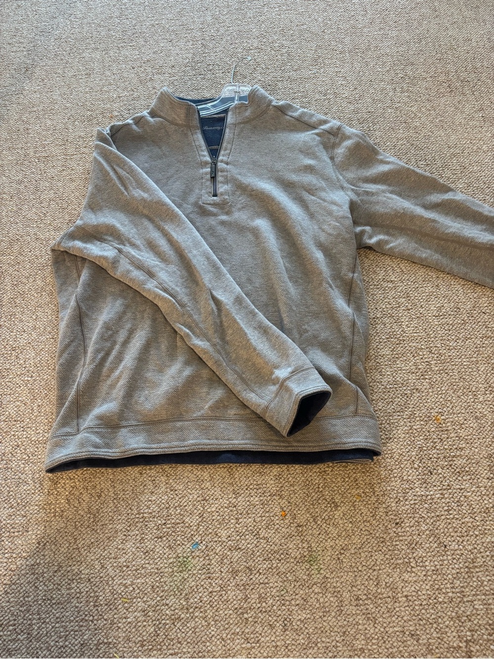 Tommy Bahama Men's Zip-Neck Pullover Sweater - Gray